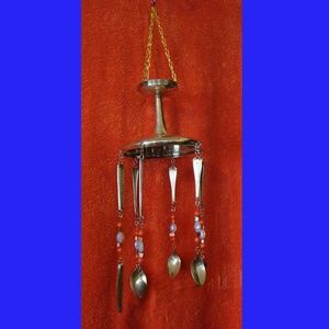 Silver Plated Spoon And Dish Windchime Homemade